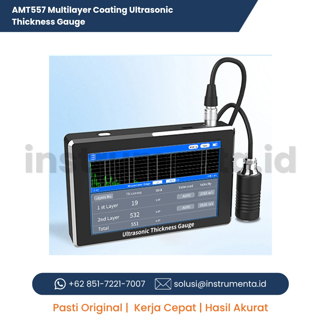 Official Supplier AMT557 Multilayer Coating Ultrasonic Thickness Gauge Alat Ukur Ketebalan Lapisan Multi-Layer Ultrasonik